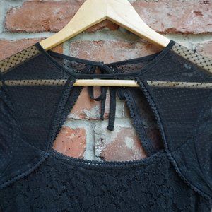Urban Outfitters open back lace black dress